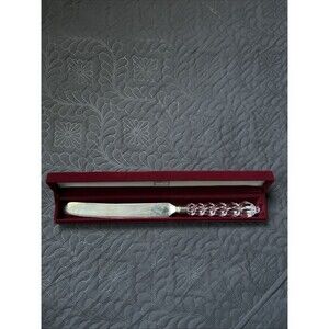 MIKASA AUSTRIA~ Silver Plated Wedding Cake Knife Crystal Glass ROUSSEAU Handle